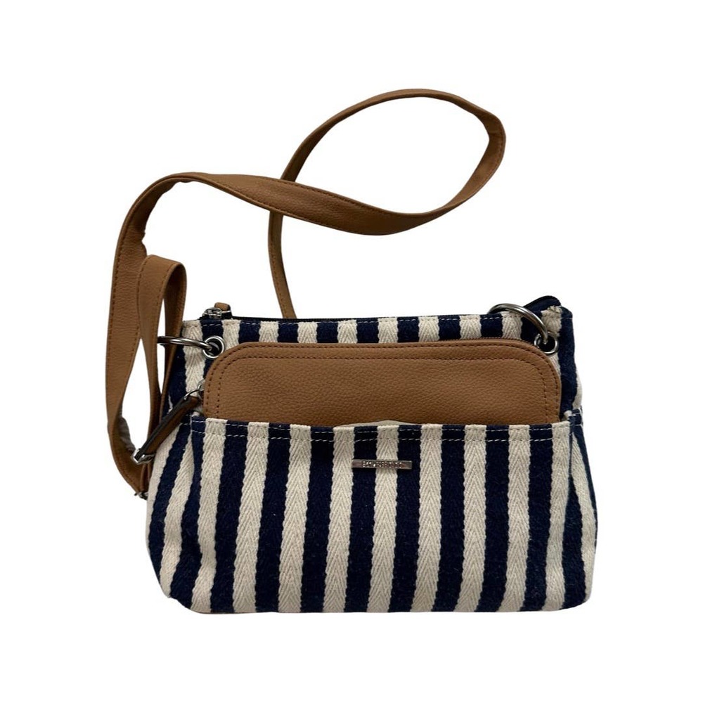 Rossetti Gilda Mini Crossbody Bag Purse Striped Canvas Faux Leather